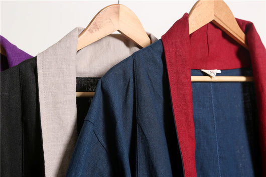 Cardigan Largo de Lino Liso para Hombre - Image 5