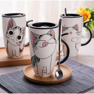Taza de Cerámica Grande para Gato - 600 ml