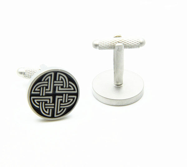Gemelos de Negocios para Hombre Perla Blanca Plateada