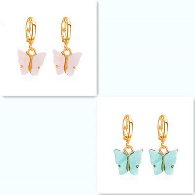 Aretes Mariposa Acrílicos Multicolores para Mujer - Image 20