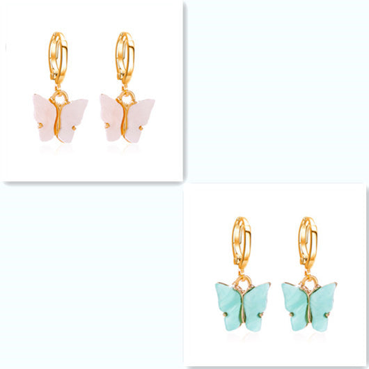 Aretes Mariposa Acrílicos Multicolores para Mujer - Image 20