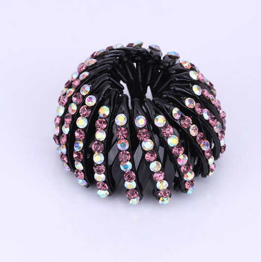 Pasador de Nido de Pájaro con Rhinestones Coloreados para Coleta - Image 13