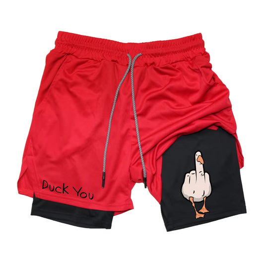 Shorts Deportivos Doble Capa con Estampado de Pato para Hombre - Image 4