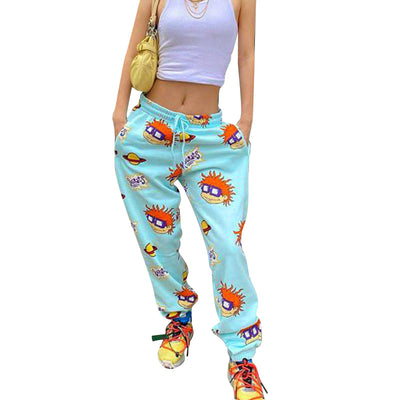 Pantalones Deportivos Holgados con Estampado y Cordón Ajustable - Image 2