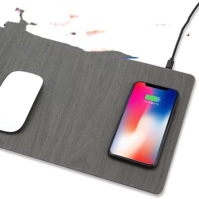 Mousepad de Cuero PU con Cargador Inalámbrico Qi para Móviles - Image 6
