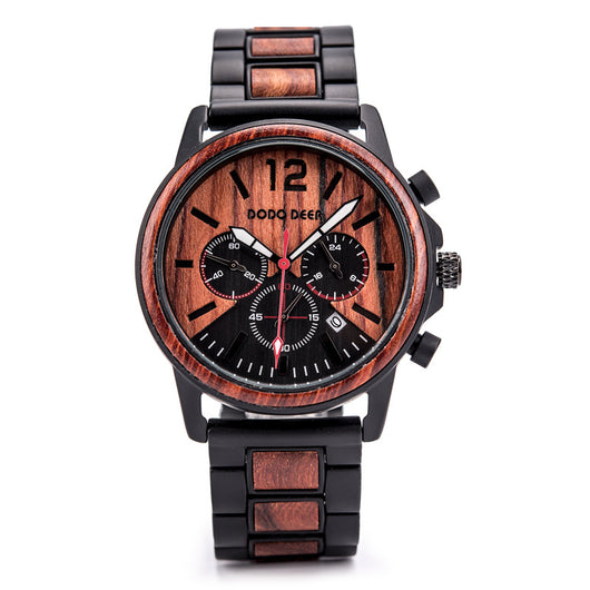 Reloj de Cuarzo con Detalles en Madera - Image 8