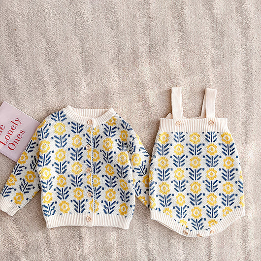 Cardigan Tejido Floral para Bebé - Romper Suéter Infantil - Image 12