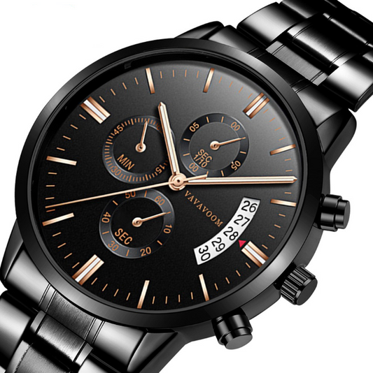 Reloj de Acero Inoxidable para Hombre con Calendario y Correa Refinada