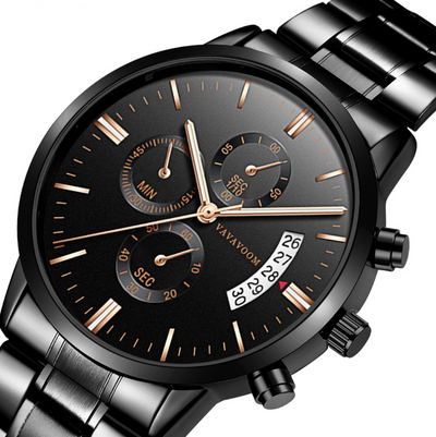 Reloj de Acero Inoxidable para Hombre con Calendario y Correa Refinada