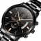 Men's Stainless Steel Watch with Calendar and Refined Strap
