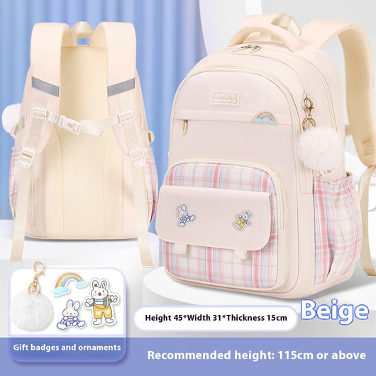 Mochila Escolar a Cuadros para Niñas de Primaria - Image 6