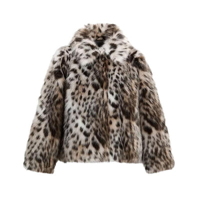 Abrigo Casual Estampado Leopardo con Cuello para Mujer - Image 5