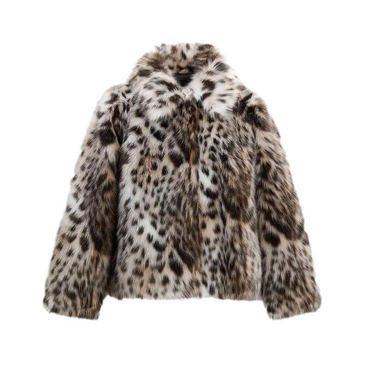Abrigo Casual Estampado Leopardo con Cuello para Mujer - Image 5