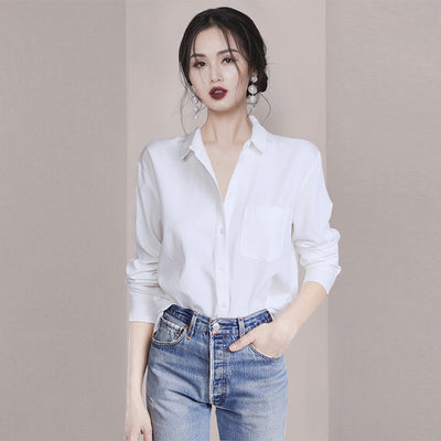 Blusa Blanca Slim Fit de Manga Larga para Mujer - Image 10