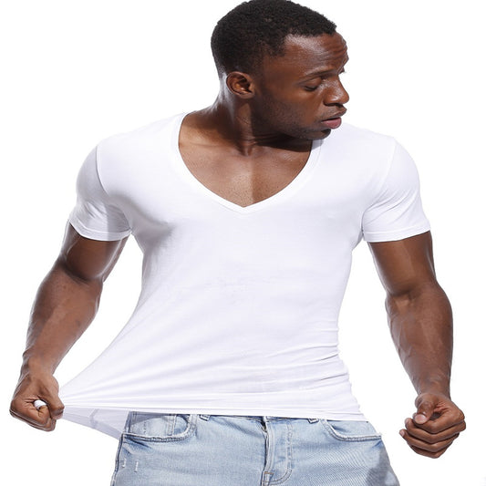 Playera Escote Profundo para Hombre - Cuello en V Amplio