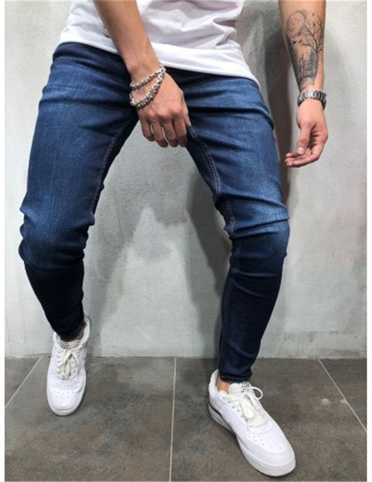Jeans Casuales de Color Liso para Hombre