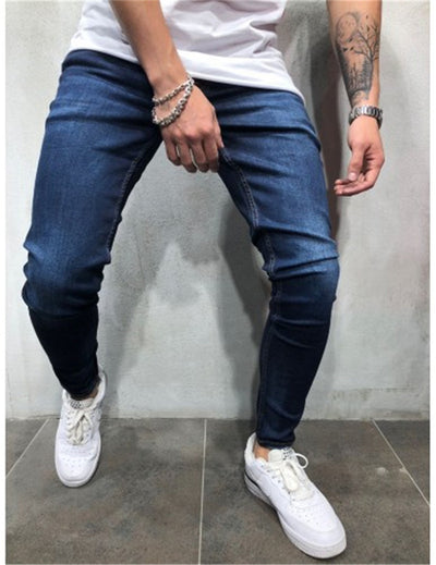 Jeans Casuales de Color Liso para Hombre