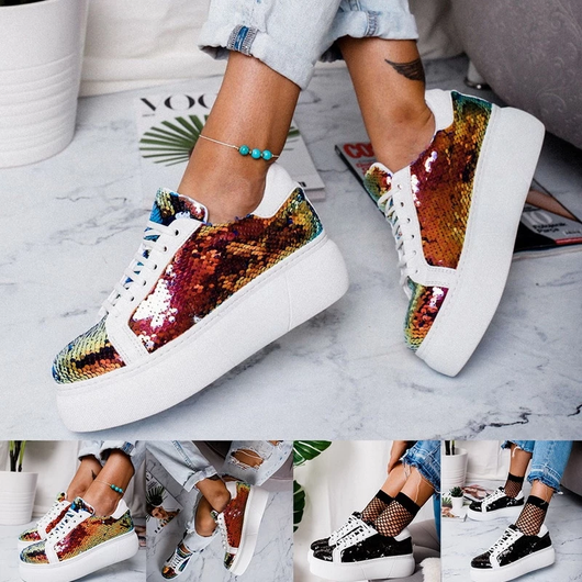 Zapatos Plataforma Muffin con Lentejuelas de Colores - Image 7