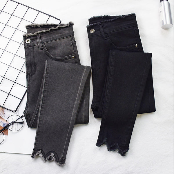 Jeans de Talle Alto Mujer Capri Nueve Puntos