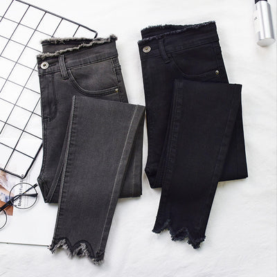 Jeans de Talle Alto Mujer Capri Nueve Puntos