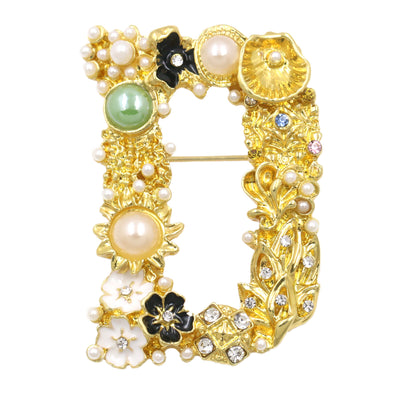 Broche Personalizado con Iniciales en Perlas - Alfiler Elegante para Mujer - Image 43