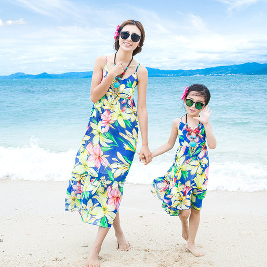 Vestido Playero de Gasa con Tirantes para Niña