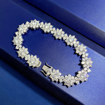 Pulsera de Plata S925 con Diamante Artificial Girasol Incrustado - Image 8