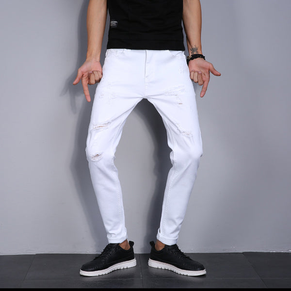 Jeans Slim Fit Elásticos Blancos para Jóvenes