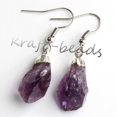 Aretes de Cristal Natural Bruto - Piedras sin Pulir Auténticas - Image 5
