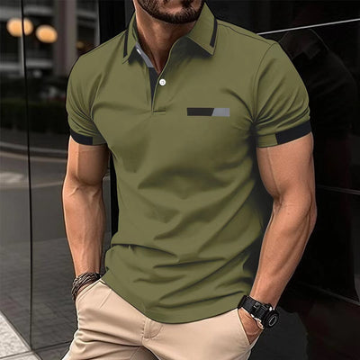 Polo Casual Hombre con Bolsillo Decorativo y Solapa - Camisa Business - Image 9