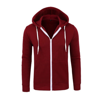 Sudadera con Cierre y Capucha Hombre - Chaqueta Cardigan Estilo Europeo Colores Lisos - Image 7