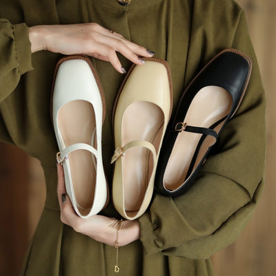 Zapatos de Tacón Cuadrado Retro Francés - Comodidad y Elegancia en Cada Paso - Image 10