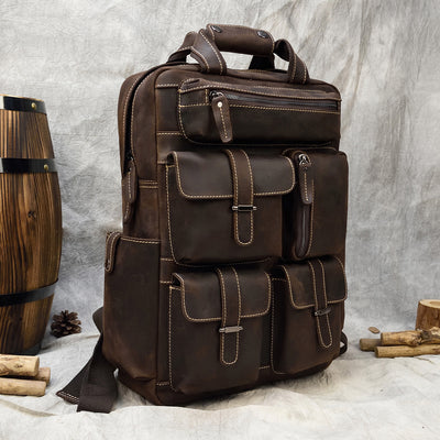 Mochila de Cuero para Viajes con Gran Capacidad - Image 4
