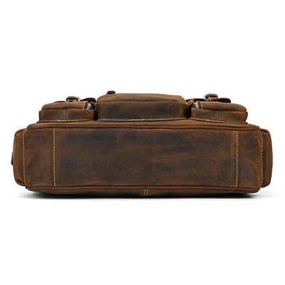 Bolsa Mensajera de Cuero Genuino Estilo Retro con Gran Capacidad para Hombre - Image 41