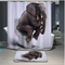 Cortina de Baño Impermeable con Diseño de Animales Divertidos - Elefante, Perro, Oso, Tiburón y Panda