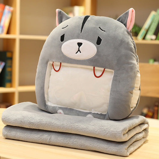 Almohada Térmica Multiusos con Bolsillo para Celular y Manta Integrada - Image 10