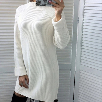 Vestido Cuello Alto Manga Larga Casual - Image 10