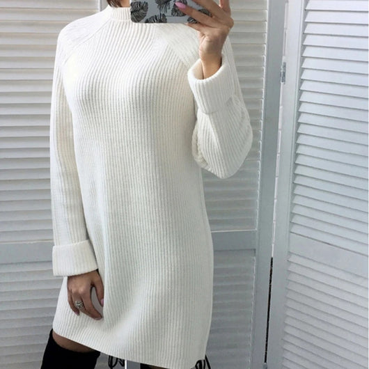 Vestido Cuello Alto Manga Larga Casual - Image 10