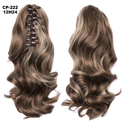 Extensión de Cabello Ondulado Largo con Clip - Peluca Postiza Gris Natural - Image 14