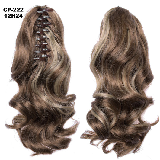 Extensión de Cabello Ondulado Largo con Clip - Peluca Postiza Gris Natural - Image 14