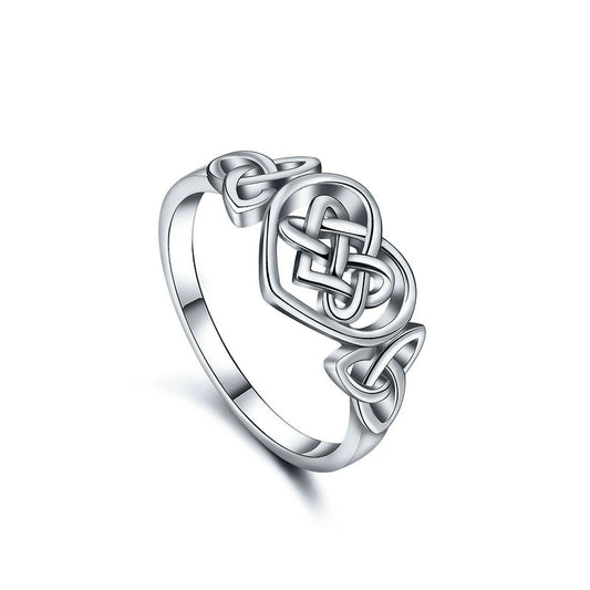 Anillo de Corazón con Nudo Celta Artesanal - Image 2