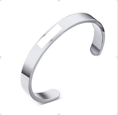 Pulsera de Acero Inoxidable Grabada con Láser - Brazalete Elegante en Forma C - Image 7