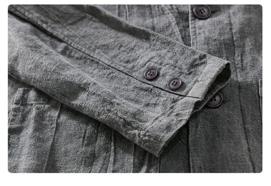 Camisa Suelta de Lino para Hombre - Diseño Minimalista y Versátil - Image 11