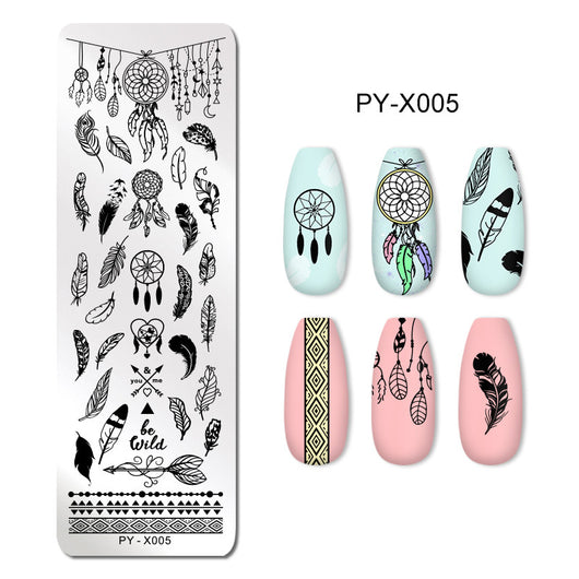 Placa de Acero para Estampado de Uñas con Película Azul - Plantilla de Transferencia - Image 6