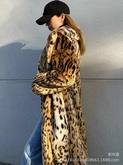Abrigo de Piel Sintética Estampado Leopardo para Mujer - Image 6