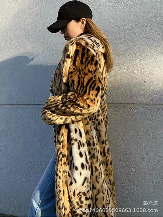 Abrigo de Piel Sintética Estampado Leopardo para Mujer - Image 6