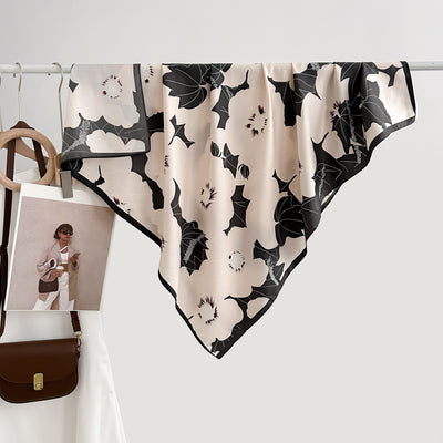 Pañuelo Cuadrado Estampado Floral para Mujer Estilo Artístico Retro - Image 6