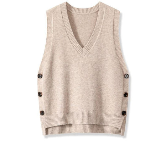Chaleco Tejido Retro V-Cuello para Mujer - Estilo Europeo Primavera Otoño - Image 14