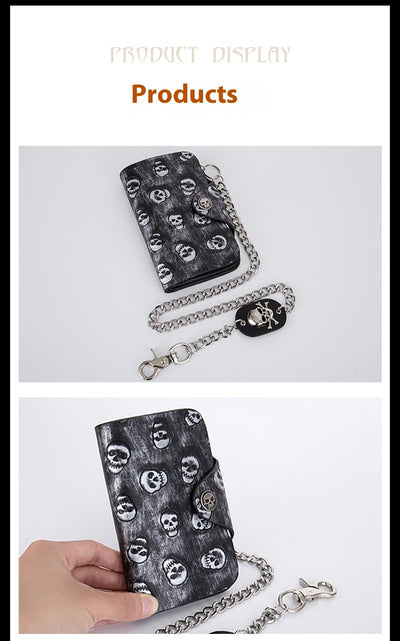 Cartera Punk Rock con Calavera y Cadena Antirrobo - Image 15