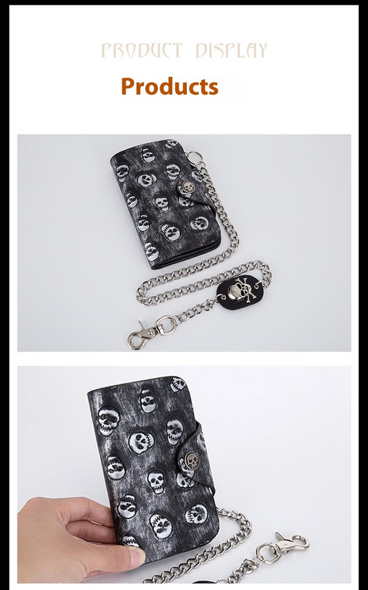 Cartera Punk Rock con Calavera y Cadena Antirrobo - Image 15